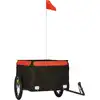 vidaXL Fahrradanhänger Schwarz und Orange 45 kg Eisen