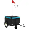 vidaXL Fahrradanhänger Schwarz und Blau 30 kg Eisen