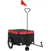 vidaXL Fahrradanhänger Schwarz und Rot 45 kg Eisen