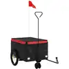 vidaXL Fahrradanhänger Schwarz und Rot 30 kg Eisen