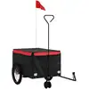 vidaXL Fahrradanhänger Schwarz und Rot 45 kg Eisen