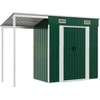 vidaXL Gartenhaus mit Schleppdach Grün 277x107x181 cm Stahl