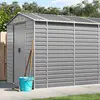 vidaXL Gartenhaus Hellgrau 191 x 980 x 198 cm Verzinkter Stahl