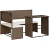 vidaXL Gartensofa in L-Form mit Tisch und Kissen Braun Poly Rattan