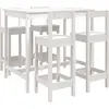vidaXL 5-tlg. Gartenbar-Set Weiß Massivholz Kiefer