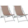 vidaXL Klappstühle, 2 Stück, braunes Aluminium und Textilene