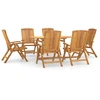 vidaXL 7-tlg. Garten-Essgruppe Massivholz Teak