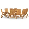 vidaXL 9-tlg. Garten-Essgruppe Massivholz Teak