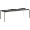 vidaXL Gartentisch Weiß 250x100x75 cm Poly Rattan und Hartglas