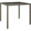 vidaXL Gartentisch Grau 90 x 90 x 75 cm Poly-Rattan