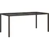 vidaXL Gartentisch Braun Poly-Rattan