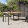 vidaXL Gartentisch Grau 150 x 90 x 75 cm Poly-Rattan