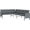 vidaXL Garten-Ecksofa Anthrazit Stahl und Textilene
