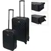 ProWorld 2-tlg. Koffer-Set Steppmuster Schwarz