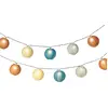 LED Solar Lichterkette Lampions 4,5m Nylon Bunt / Warmweiß