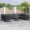 vidaXL Gartensofa-set 10 stk. Schwarz Aluminium