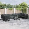 vidaXL Gartensofa-set 11 stk. Schwarz Aluminium