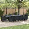vidaXL Gartentisch Anthrazit 350 x 100 x 74 cm Poly-Rattan