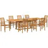 vidaXL Garten Essgruppe 9 stk. 280 x 100 x 75 cm Massivholz Teak