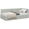 vidaXL Bett Eckbettgestell mit Kopfteil Hellgrau 100 cm x 200 cm Samt ...
