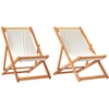 vidaXL Klappstühle, 2 Stück, cremeweißer Stoff
