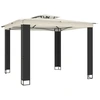 vidaXL Pavillon mit Doppeldach Creme 2,94x2,94 m Stahl