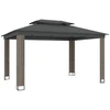 vidaXL Pavillon mit Doppeldach Anthrazit 3,94x2,96 m Stahl