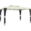 vidaXL Pavillon mit Doppeldach Creme 3,98x2,98 m Stahl