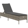 vidaXL Sonnenliege mit Auflage Grau Poly Rattan