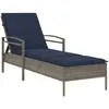 vidaXL 3-fach verstellbare Sonnenliege Poly-Rattan Grau