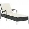 vidaXL Sonnenliege mit Auflage Schwarz 63x200x81 cm Poly Rattan