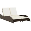 vidaXL Sonnenliege mit Auflagen Braun 114x205x73 cm Poly Rattan