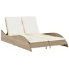 vidaXL Sonnenliege mit Auflagen Beige 114x205x73 cm Poly Rattan