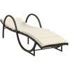 vidaXL Sonnenliege mit Auflage Braun 60x199x42 cm Poly Rattan