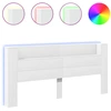 vidaXL LED-Kopfteil mit Ablagen Weiß 220x16,5x103,5 cm