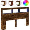 LED-Kopfteil mit Ablage Räuchereiche 160x17x102 cm