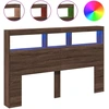 LED-Kopfteil mit Ablage Braun Eichen-Optik 160x17x102 cm