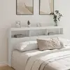 LED-Kopfteil mit Ablagen Weiß 180x17x102 cm