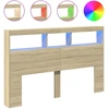 LED-Kopfteil mit Ablagen Sonoma-Eiche 160x17x102 cm