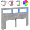 LED-Kopfteil mit Ablage Betongrau 160x17x102 cm