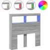 vidaXL LED-Kopfteil mit Ablagen Grau Sonoma 100x17x102 cm