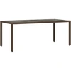 vidaXL Gartentisch mit Glasplatte Braun 190x90x75 cm Poly Rattan