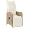 vidaXL Gartensessel mit Kissen Verstellbar Beige Poly Rattan