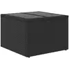 vidaXL Gartentisch mit Glasplatte Schwarz 55 x 55 x 37 cm Poly Rattan