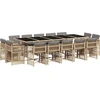 vidaXL 15-tlg. Garten-Essgruppe mit Kissen Beigemischung Poly Rattan