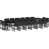 vidaXL 17-tlg. Garten-Essgruppe mit Kissen Schwarz Poly Rattan