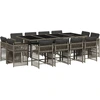 vidaXL 13-tlg. Garten-Essgruppe mit Kissen Grau Poly Rattan