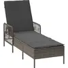 vidaXL Sonnenliege Poly-Rattan Grau und Dunkelgrau