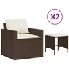 vidaXL 4-tlg. Garten-Sofagarnitur mit Kissen Braun Poly Rattan