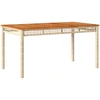vidaXL Gartentisch Beige 140x80x75 cm Poly Rattan Akazienholz